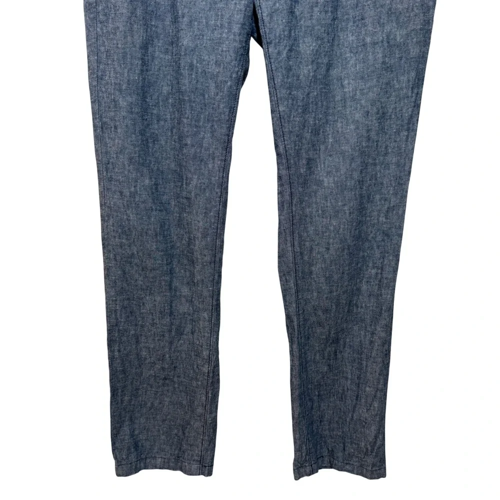 Levi Strauss Mens Blue Linen Cotton Blend Chambray Chino Trousers Pants 34x31